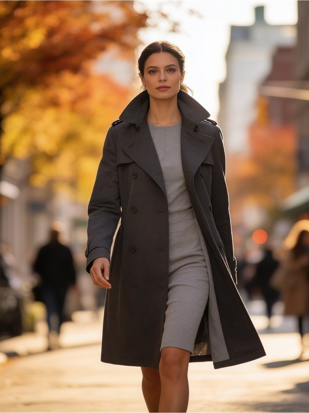 GH Bass & Co Classic Black Double-Breasted Women's Peacoat - missing belt